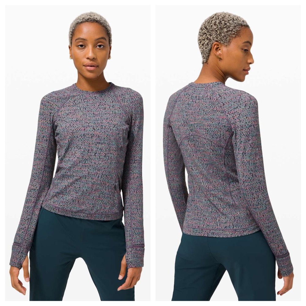 Lululemon Runderful Long SleeveNeon Tweed Jacquard Size 6